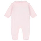 Baby Girls Pink & White Swan Babygrow, 1, hi-res